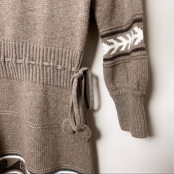 Alice + Olivia Retro Brown Fringe Sweater Dress Medium - Picture 12 of 15